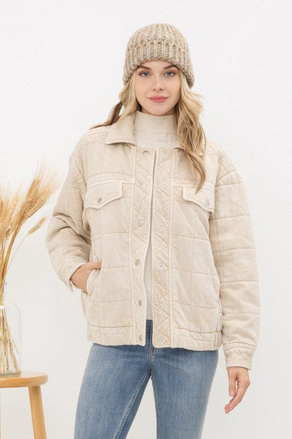 Stone Washed Quilted Jacket