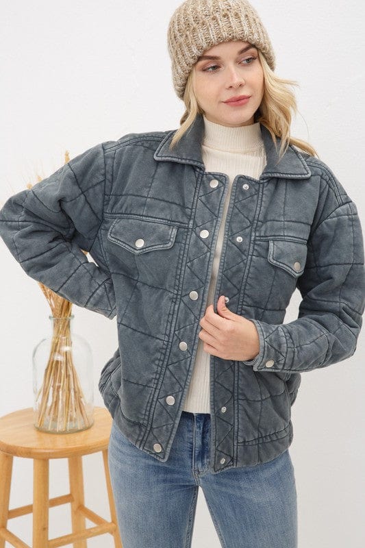 Stone Washed Quilted Jacket