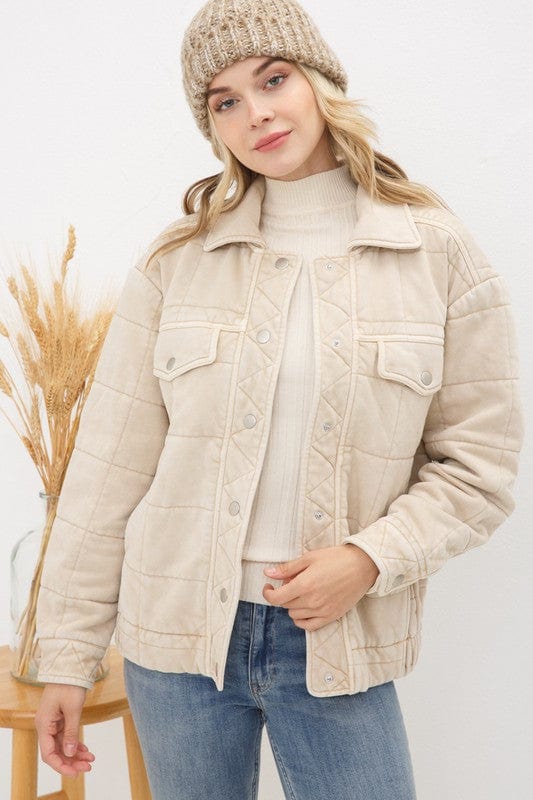 Stone Washed Quilted Jacket