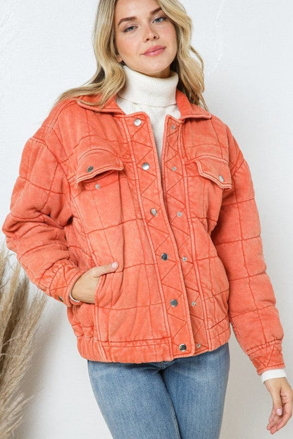 Stone Washed Quilted Jacket