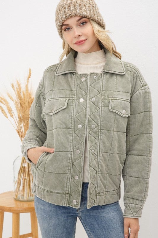 Stone Washed Quilted Jacket