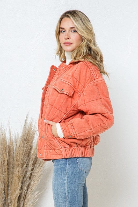 Stone Washed Quilted Jacket