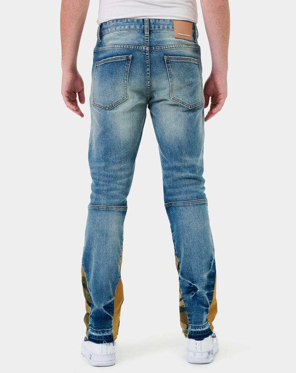 Heavy Rip & Repair Slim Straight Denim Jeans