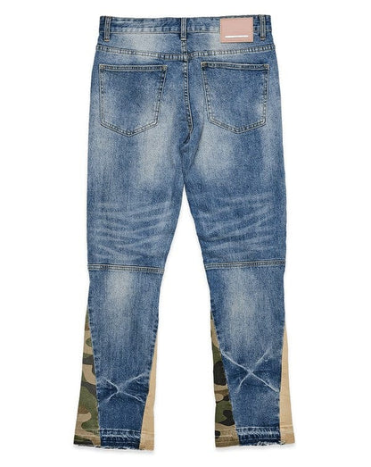 Heavy Rip & Repair Slim Straight Denim Jeans