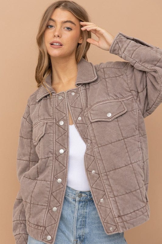 Stone Washed Quilted Jacket