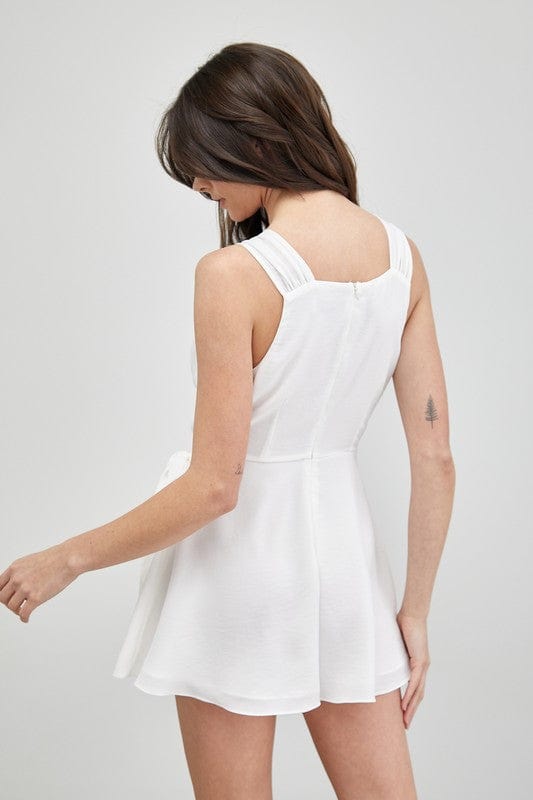 Trim Detail Side Tie Romper