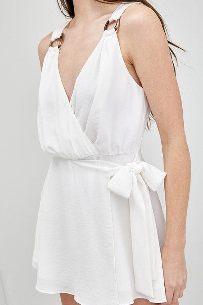 Trim Detail Side Tie Romper