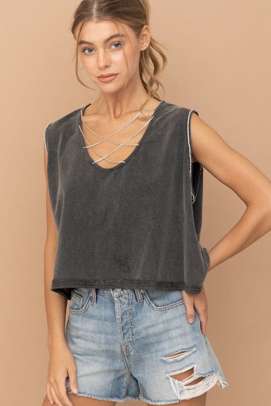 Mineral washed tank top