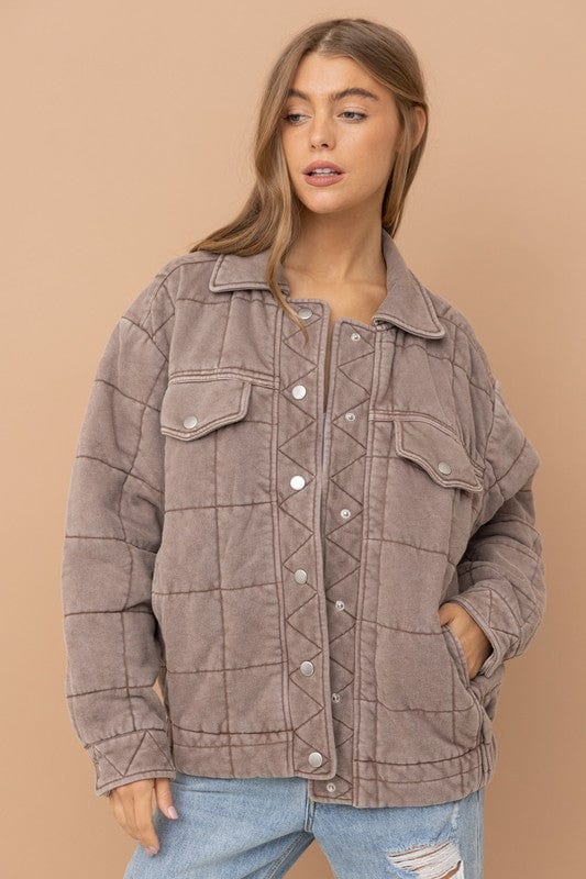 Stone Washed Quilted Jacket