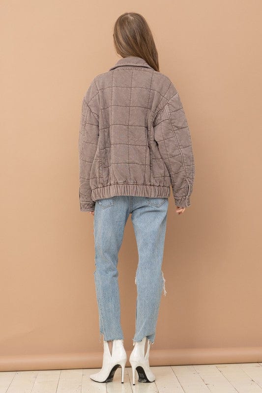 Stone Washed Quilted Jacket