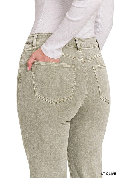 Women's acid washed high waist Pants