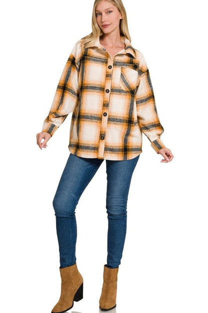 Women's oversized plaid jacket