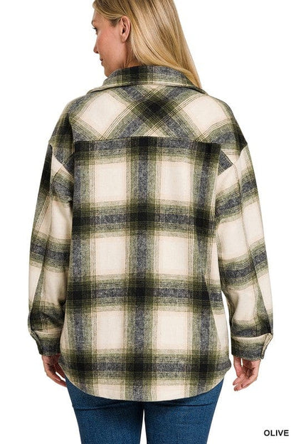 Women's oversized plaid jacket