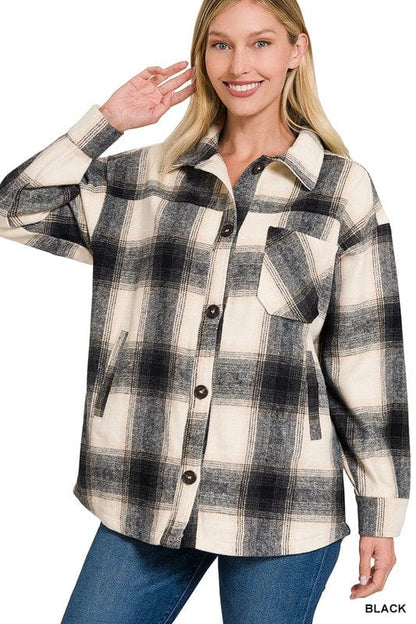 Women's oversized plaid jacket