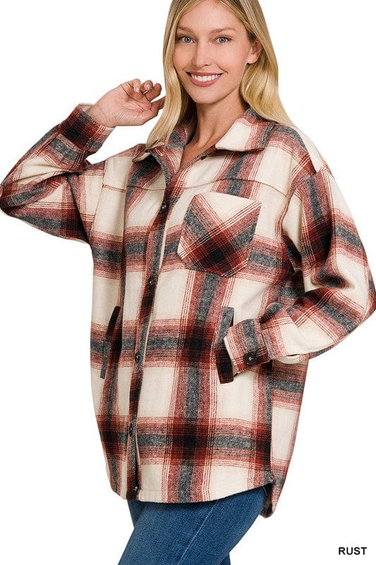 Women's oversized plaid jacket