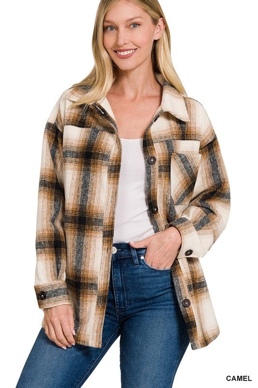 Women's oversized plaid jacket