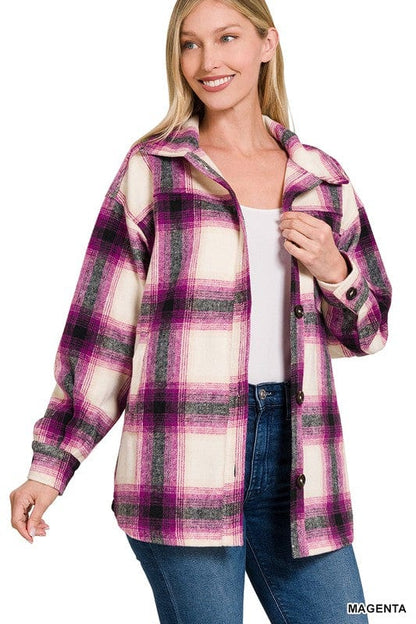 Women's oversized plaid jacket