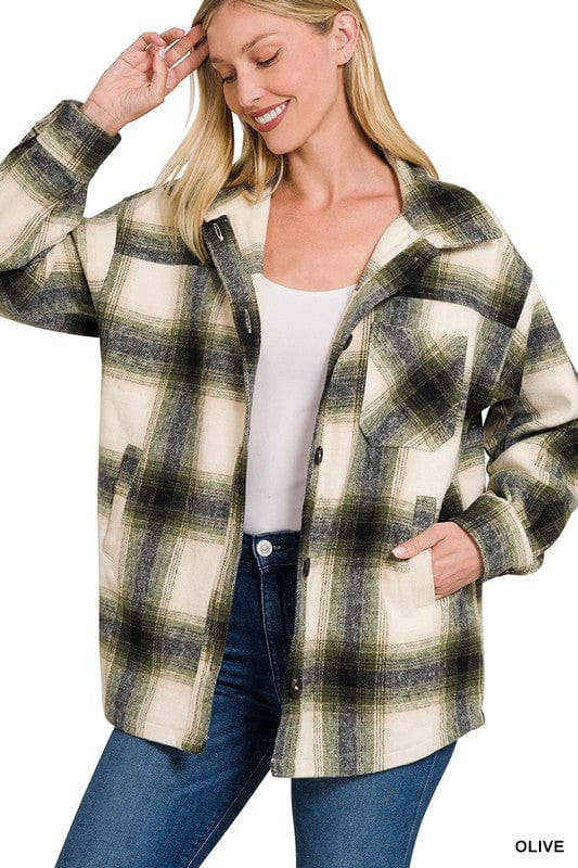 Women's oversized plaid jacket