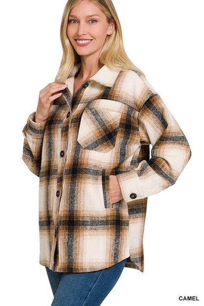 Women's oversized plaid jacket