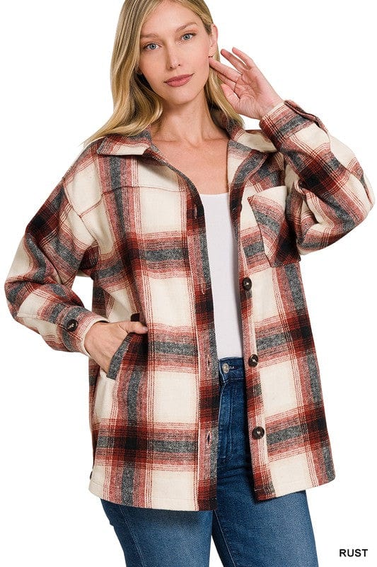 Women's oversized plaid jacket