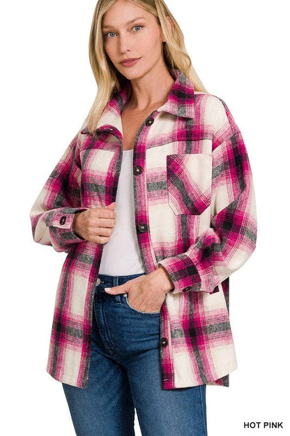 Women's oversized plaid jacket