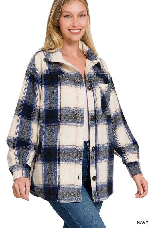 Women's oversized plaid jacket