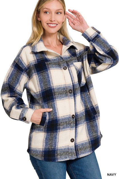 Women's oversized plaid jacket