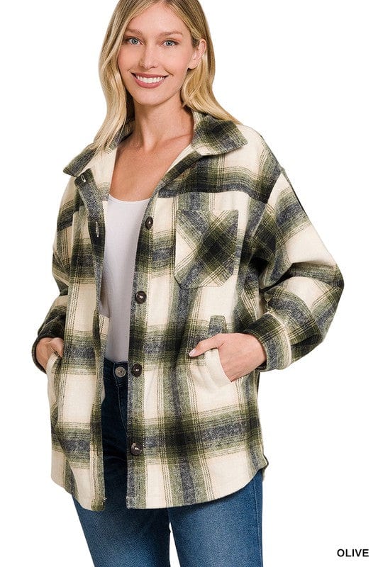 Women's oversized plaid jacket