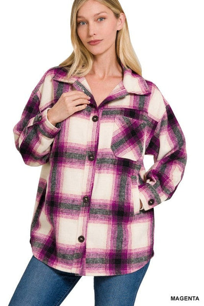 Women's oversized plaid jacket