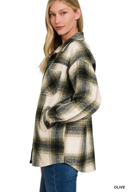 Women's oversized plaid jacket