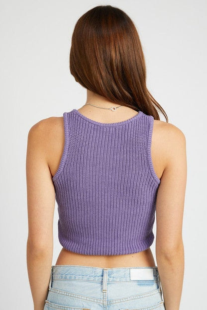 Knit racer back tank top