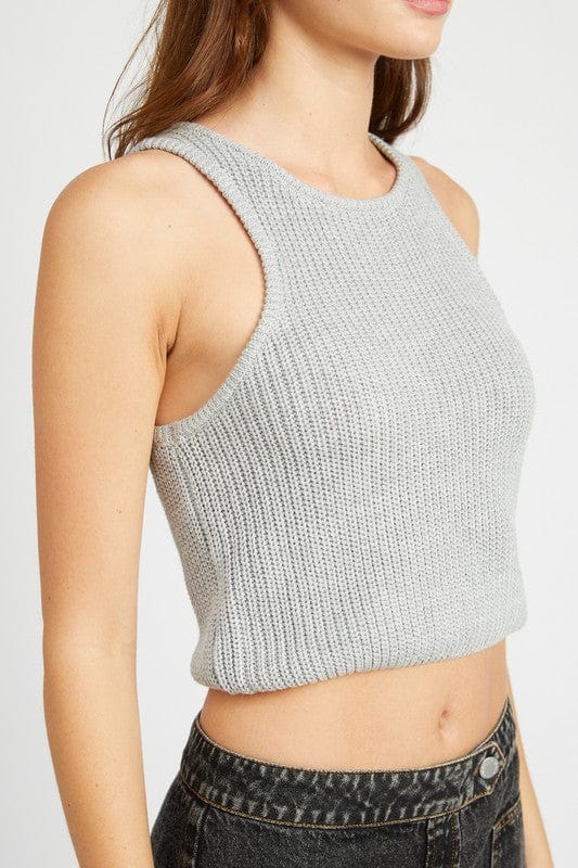 Knit racer back tank top