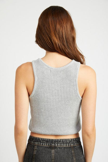 Knit racer back tank top