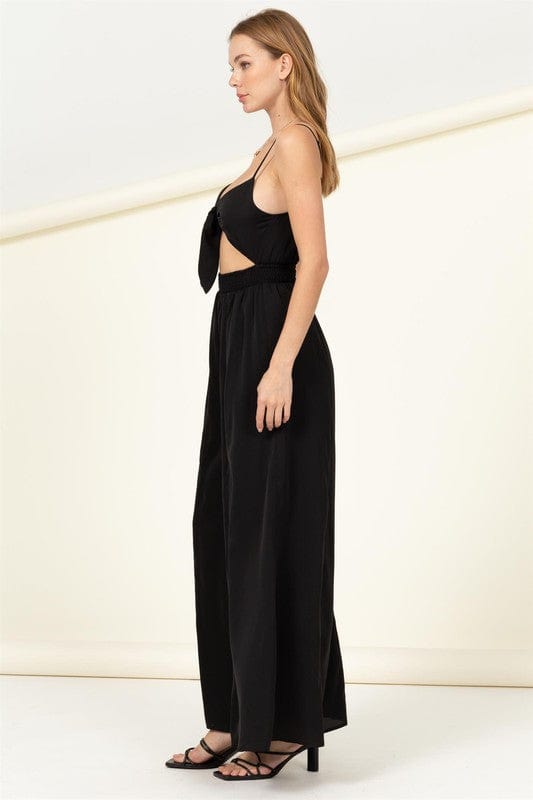 Front Sash Cutout Jumpsuit