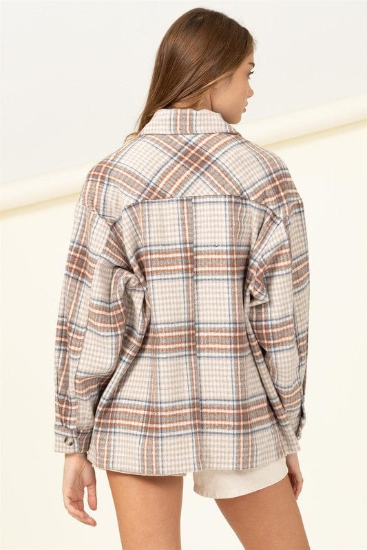 Checkered Print Button-Front Top