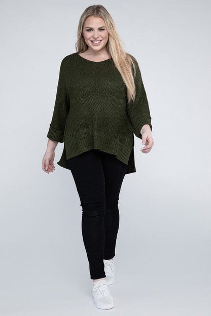 Plus Size Crew Neck Knit Sweater