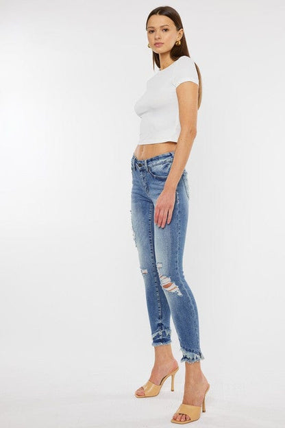 Women's Mid Rise Ankel Skinny Jeans