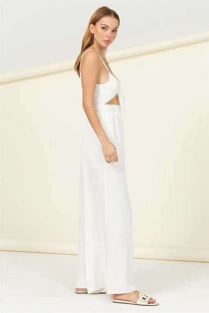 Front Sash Cutout Jumpsuit