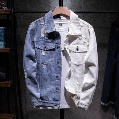 Two-Tone Patchwork Jean Jacket