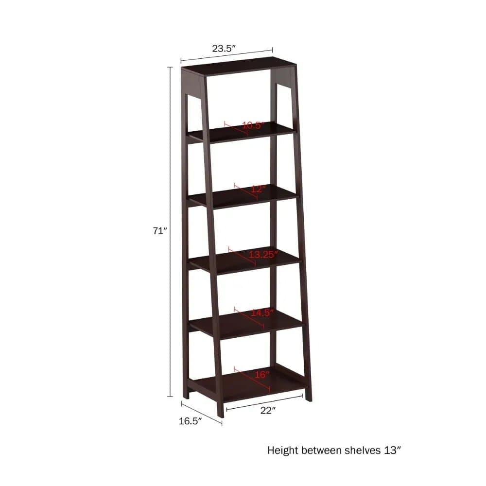 Home Freestanding Ladder Shelves, 5 Tier