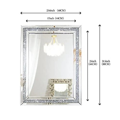 32x24 Luxury Silver Wall Mirror