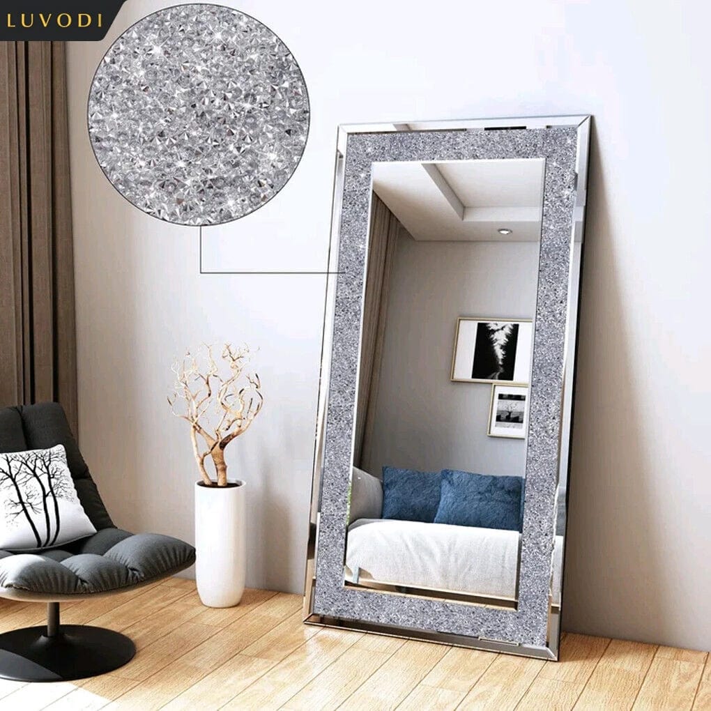 Rhinestone Diamond Frameless Vanity Mirrors Wall Mounted Dressing Mirror for Home