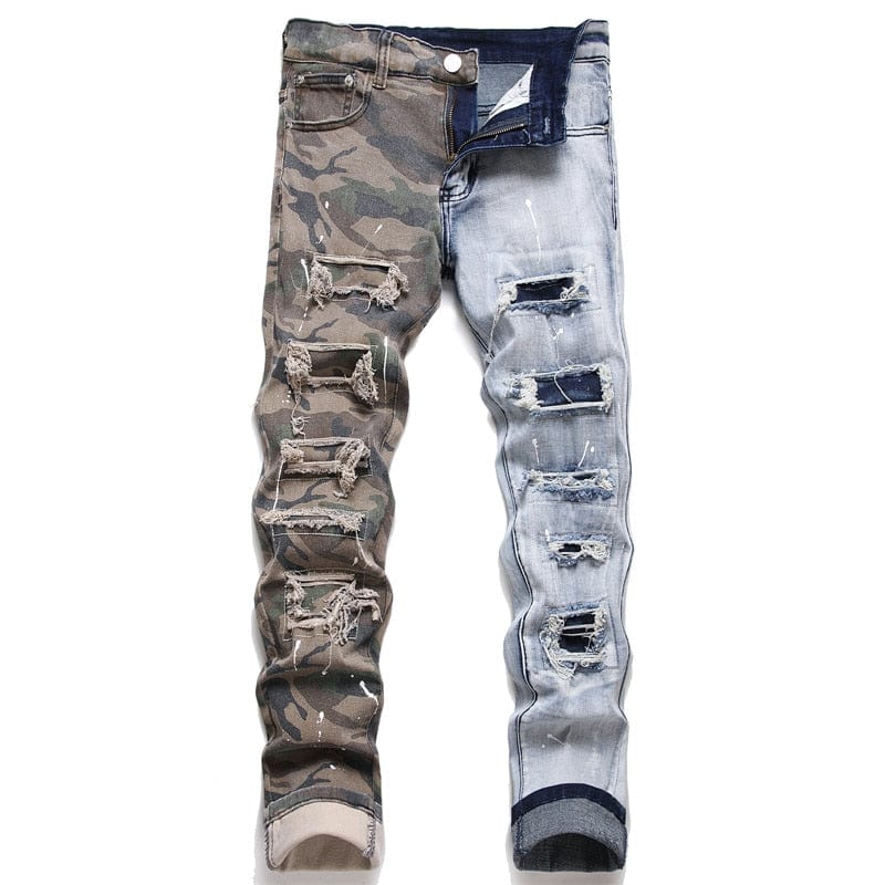 Men's Patchwork Jeans