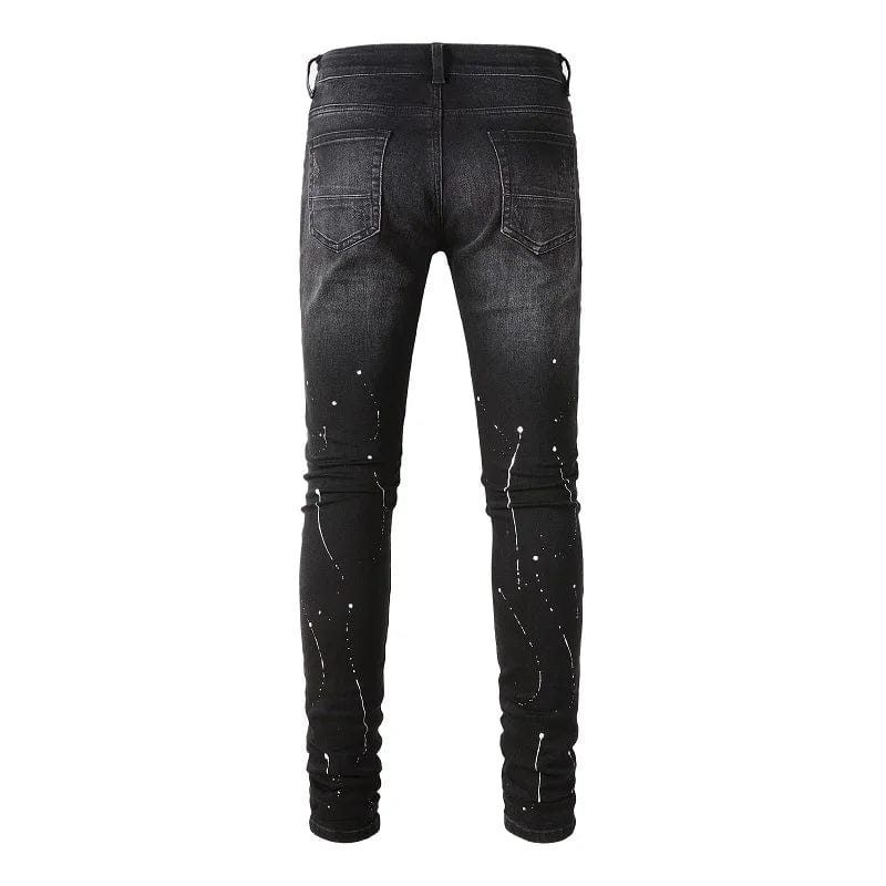 Men's Crystal Stretch Denim Skinny Jeans