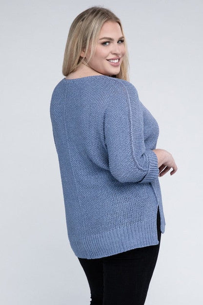 Plus Size Crew Neck Knit Sweater