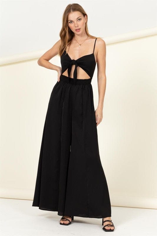 Front Sash Cutout Jumpsuit