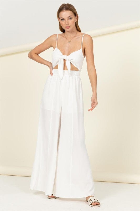 Front Sash Cutout Jumpsuit