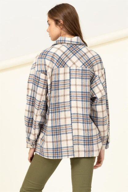 Checkered Print Button-Front Top