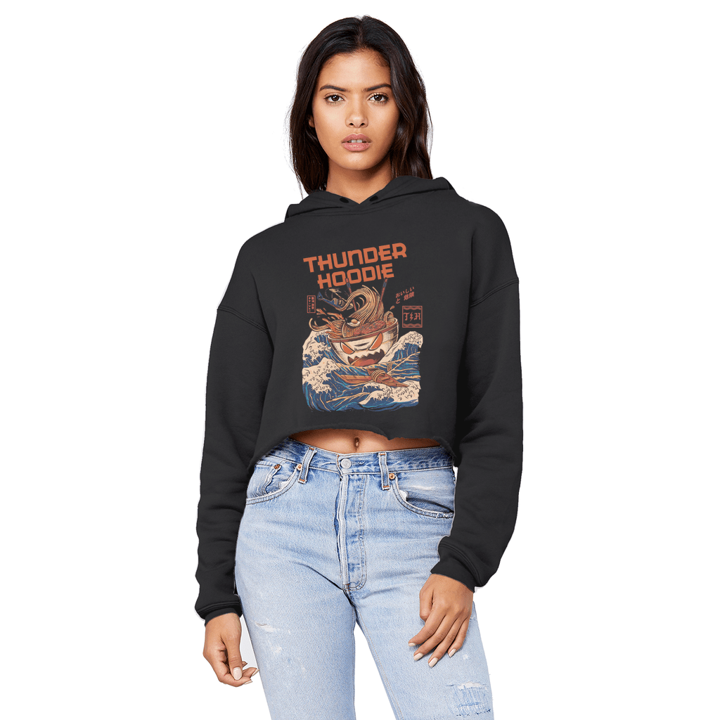 Cropped Raw Edge Boyfriend Hoodie