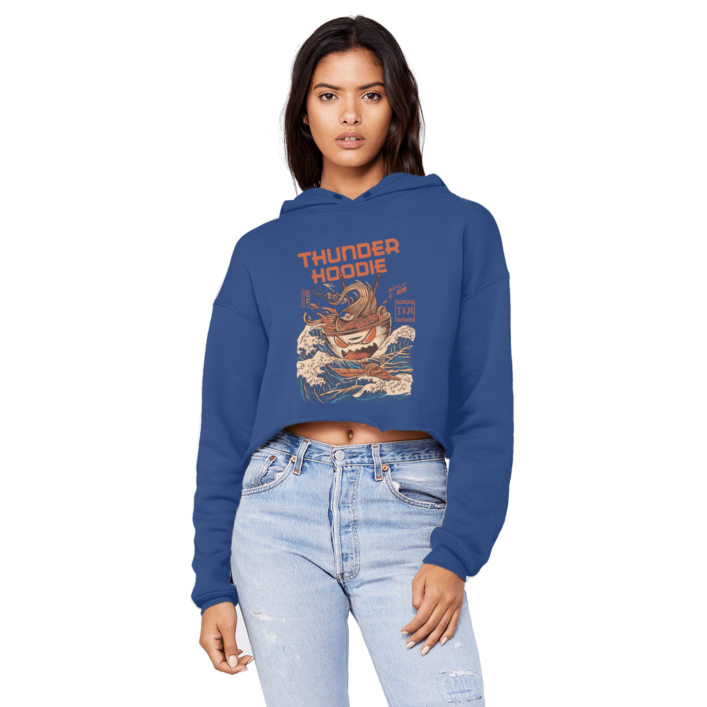 Cropped Raw Edge Boyfriend Hoodie